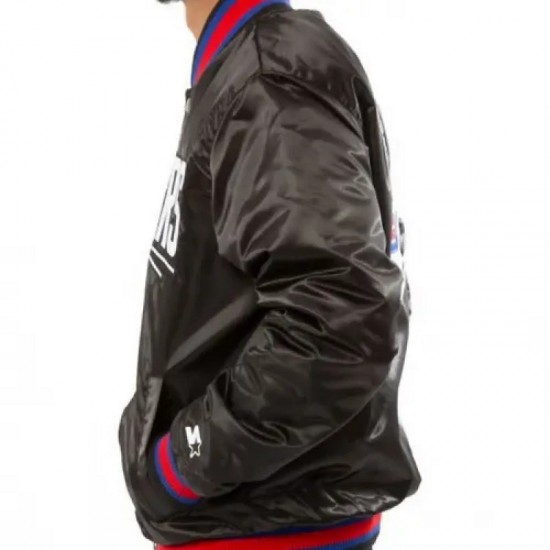 LA Clippers Starter Black Bomber Jacket LA Clippers Starter Black Bomber Jacket