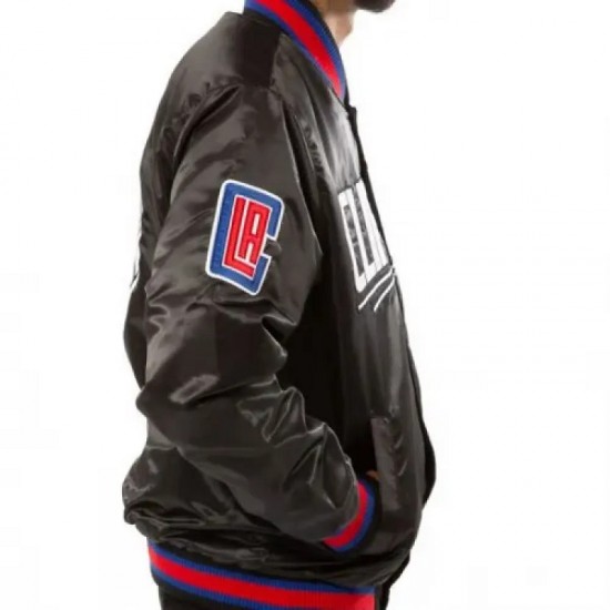 LA Clippers Starter Black Bomber Jacket LA Clippers Starter Black Bomber Jacket