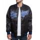 LA Dodgers Black Blue Patches Satin Jacket