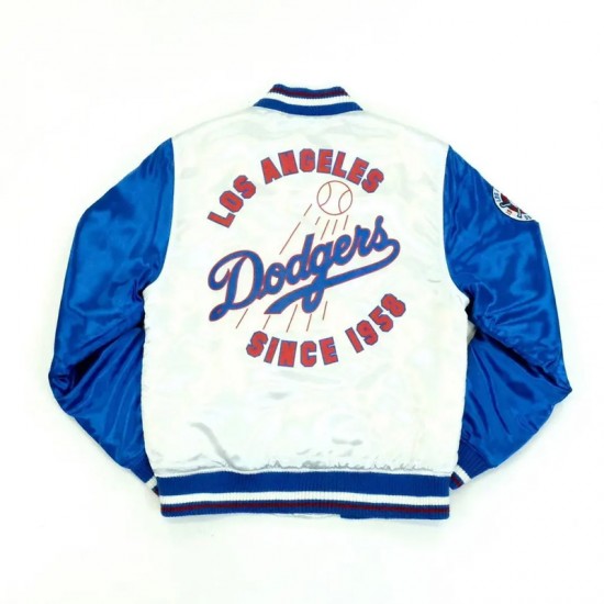 LA Dodgers White and Blue Jacket LA Dodgers White and Blue Jacket