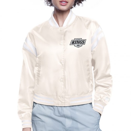 LA Kings Printed Logo Varsity Satin Jacket LA Kings Printed Logo Varsity Satin Jacket