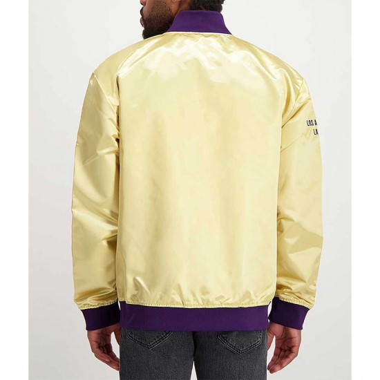 LA Lakers Lightweight Gold Satin Jacket