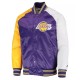 LA Lakers Purple, Yellow & White Reliever Varsity Satin Jacket