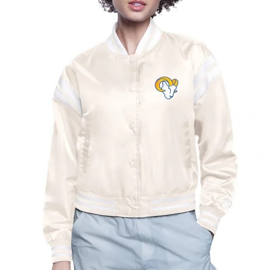 LA Rams Printed Logo Varsity Satin Jacket