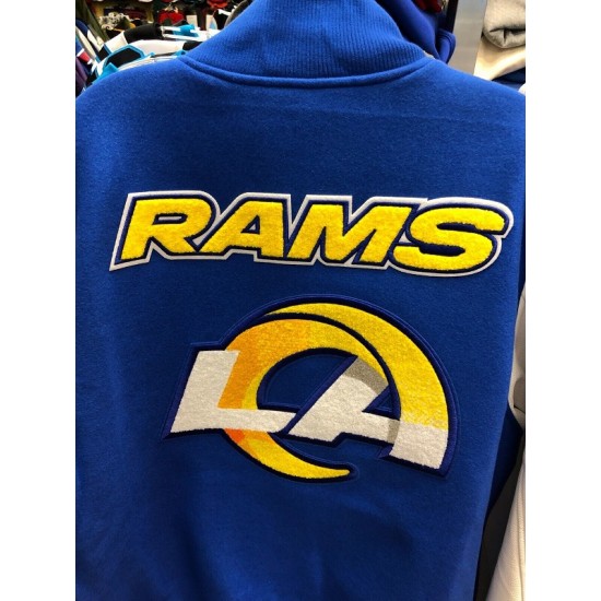 LOS ANGELS RAMS NFL Mash Up Mens ROYAL BLUE Varsity JACKET LOS ANGELS RAMS NFL Mash Up Mens ROYAL BLUE Varsity JACKET
