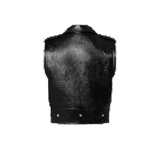 LV Sleeveless Grained Leather Biker Vest LV Sleeveless Grained Leather Biker Vest