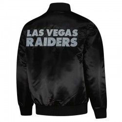 Las Vegas Raiders Black Varsity Satin Jacket