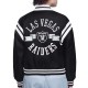 Las Vegas Raiders Printed Logo Varsity Satin Jacket Las Vegas Raiders Printed Logo Varsity Satin Jacket