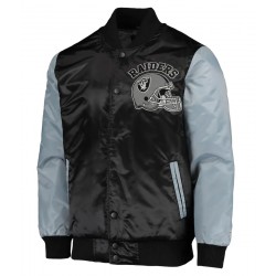 Las Vegas Raiders Starter Grey and Black Jacket