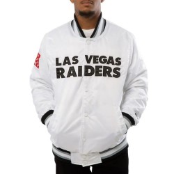 Las Vegas Raiders White Satin Jacket