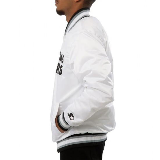 Las Vegas Raiders White Satin Jacket Las Vegas Raiders White Satin Jacket