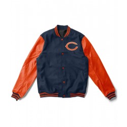 Letterman Chicago Bears Orange Blue Jacket