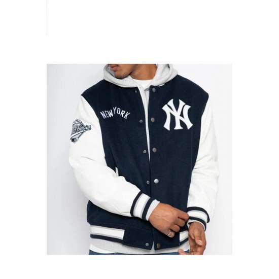 Letterman New Era NY Yankees Varsity White Jacket Letterman New Era NY Yankees Varsity White Jacket