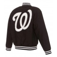 Letterman Washington Nationals Black Wool Jacket 