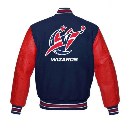Letterman Washington Wizards Red and Blue Jacket