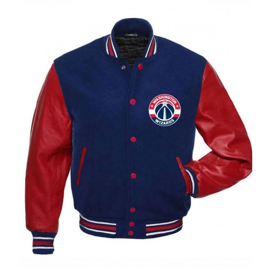 Letterman Washington Wizards Red and Blue Jacket