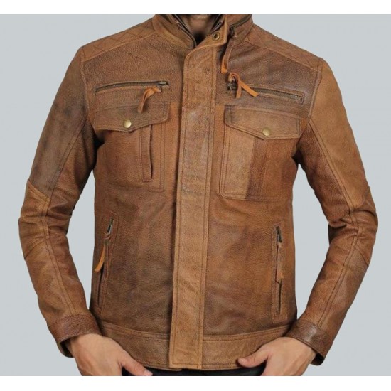 Light Brown Distressed Leather Motorcycle Jacket Light Brown Distressed Leather Motorcycle Jacket