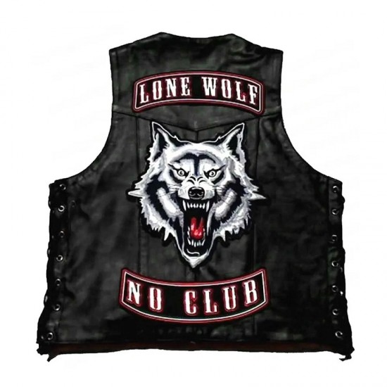 Lone Wolf Biker Leather Vest Lone Wolf Biker Leather Vest