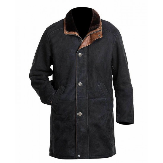 Longmire Coat Sheriff Walt Robert Taylor Suede Black Leather Jacket Longmire Coat Sheriff Walt Robert Taylor Suede Black Leather Jacket