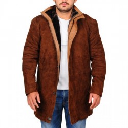 Men's Sheriff Walt Longmire Robert Taylor Black Genuine Leather Coat