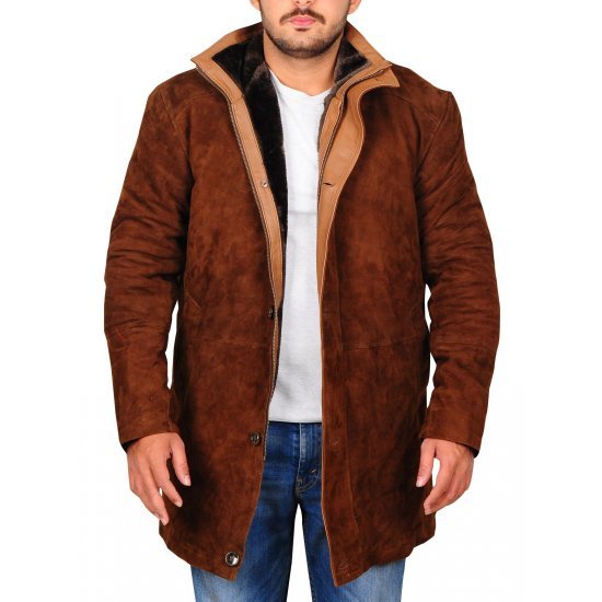 Men's Sheriff Walt Longmire Robert Taylor Black Genuine Leather Coat Men's Sheriff Walt Longmire Robert Taylor Black Genuine Leather Coat