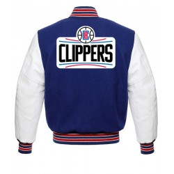 Los Angeles Clippers Basketball Blue and White Jacket