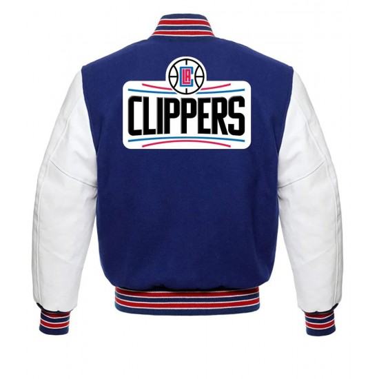 Los Angeles Clippers Basketball Blue and White Jacket Los Angeles Clippers Basketball Blue and White Jacket