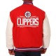 Los Angeles Clippers Varsity Red and White Jacket Los Angeles Clippers Varsity Red and White Jacket