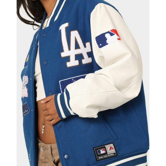 Los Angeles Dodgers Multi Hit Varsity Jacket Los Angeles Dodgers Multi Hit Varsity Jacket