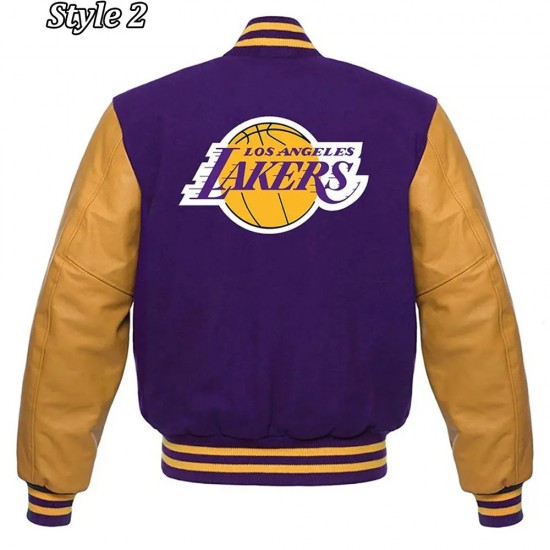 Los Angeles Lakers NBA Purple & Yellow Letterman Jacket Los Angeles Lakers NBA Purple & Yellow Letterman Jacket