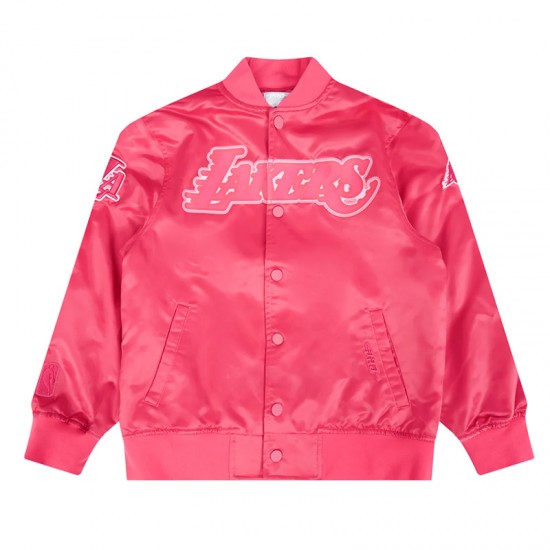 Los Angeles Lakers Triple Pink Satin Jacket Los Angeles Lakers Triple Pink Satin Jacket