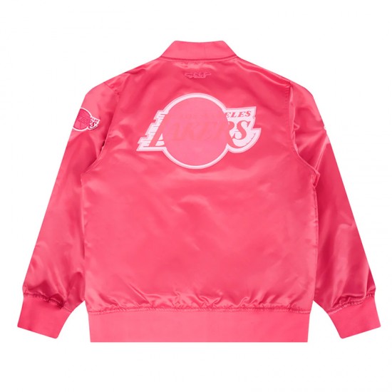 Los Angeles Lakers Triple Pink Satin Jacket Los Angeles Lakers Triple Pink Satin Jacket