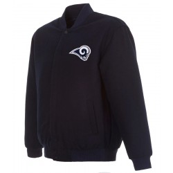 Los Angeles Rams Bomber Navy Blue Wool Jacket