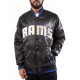 Los Angeles Rams Satin Bomber Black Jacket Los Angeles Rams Satin Bomber Black Jacket