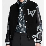 LV Black Varsity Jacket