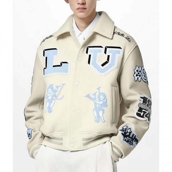 LV Bunny Cream Varsity Jacket LV Bunny Cream Varsity Jacket