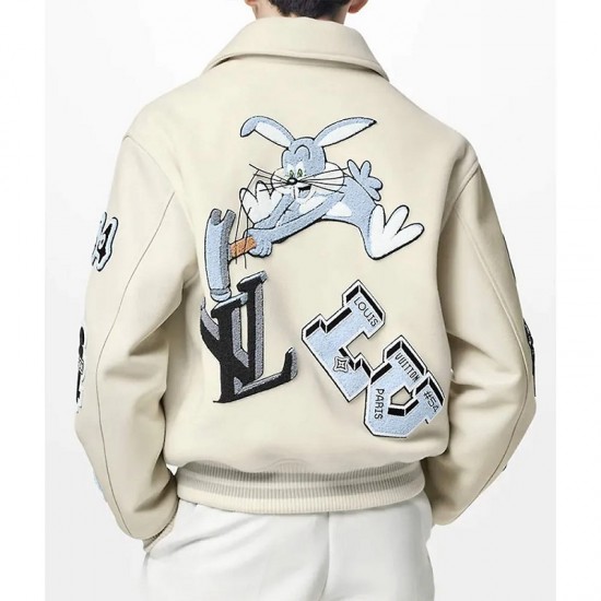 LV Bunny Cream Varsity Jacket LV Bunny Cream Varsity Jacket