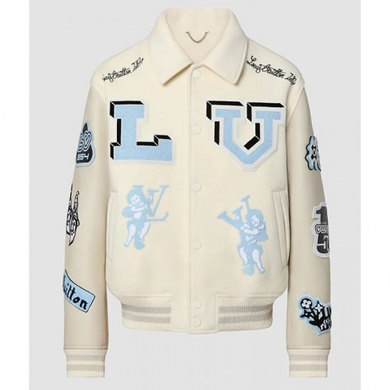 LV Bunny Cream Varsity Jacket LV Bunny Cream Varsity Jacket