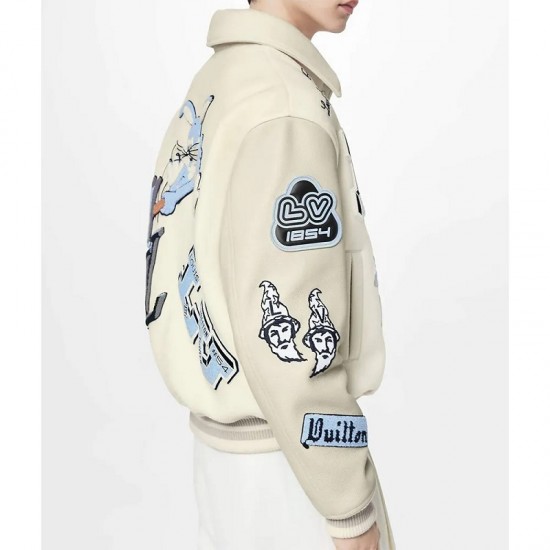 LV Bunny Cream Varsity Jacket LV Bunny Cream Varsity Jacket