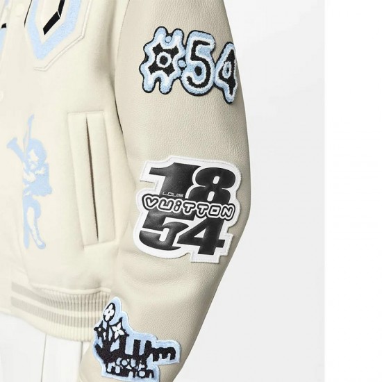 LV Bunny Cream Varsity Jacket LV Bunny Cream Varsity Jacket
