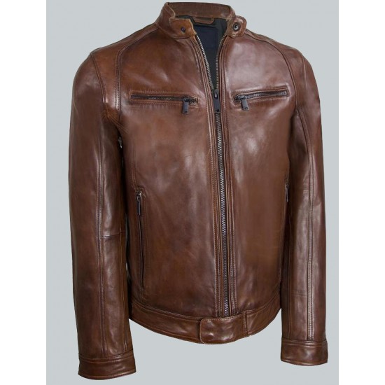 Louisiana Leather Men's Cafe Racer Motorcycle Jacket Louisiana Leather Men's Cafe Racer Motorcycle Jacket