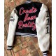 Love Yourself Black and White Letterman Cropped Jacket Love Yourself Black and White Letterman Cropped Jacket