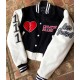 Love Yourself Black and White Letterman Cropped Jacket Love Yourself Black and White Letterman Cropped Jacket