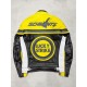 Lucky Strike Black and Yellow Leather Jacket
