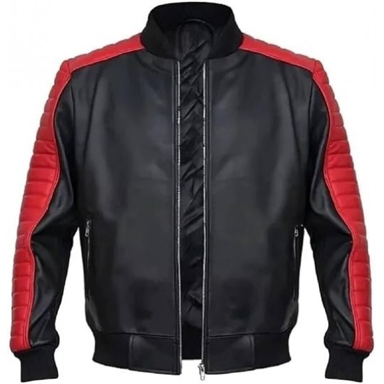 MERCH ATTIRE Men’s Fall Guy Black Leather Jacket