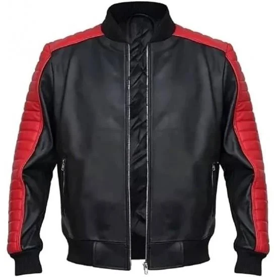 MERCH ATTIRE Men’s Fall Guy Black Leather Jacket