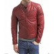 MJ Men's Genuine Lambskin Leather Jacket Red Slim Fit Biker Motorcycle Jacket MJ Men's Genuine Lambskin Leather Jacket Red Slim Fit Biker Motorcycle Jacket