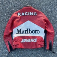 Marlboro x Yamaha Red & White Leather Jacket