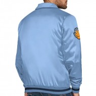 Memphis Grizzlies Stitch Applique Light Blue Satin Jacket 