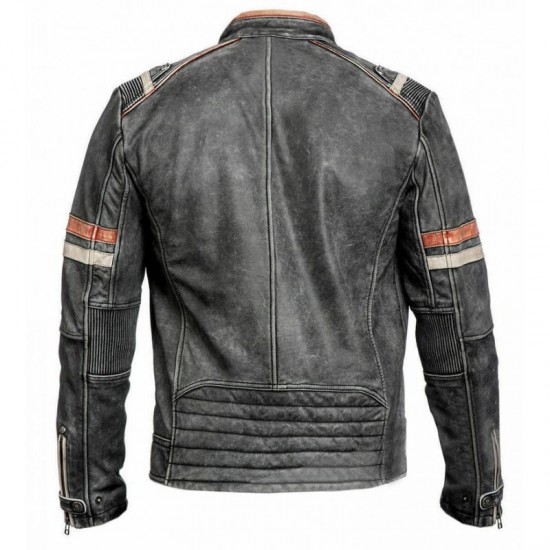 Men Biker Vintage Style Cafe Racer Retro Distressed Leather Jacket Men Biker Vintage Style Cafe Racer Retro Distressed Leather Jacket